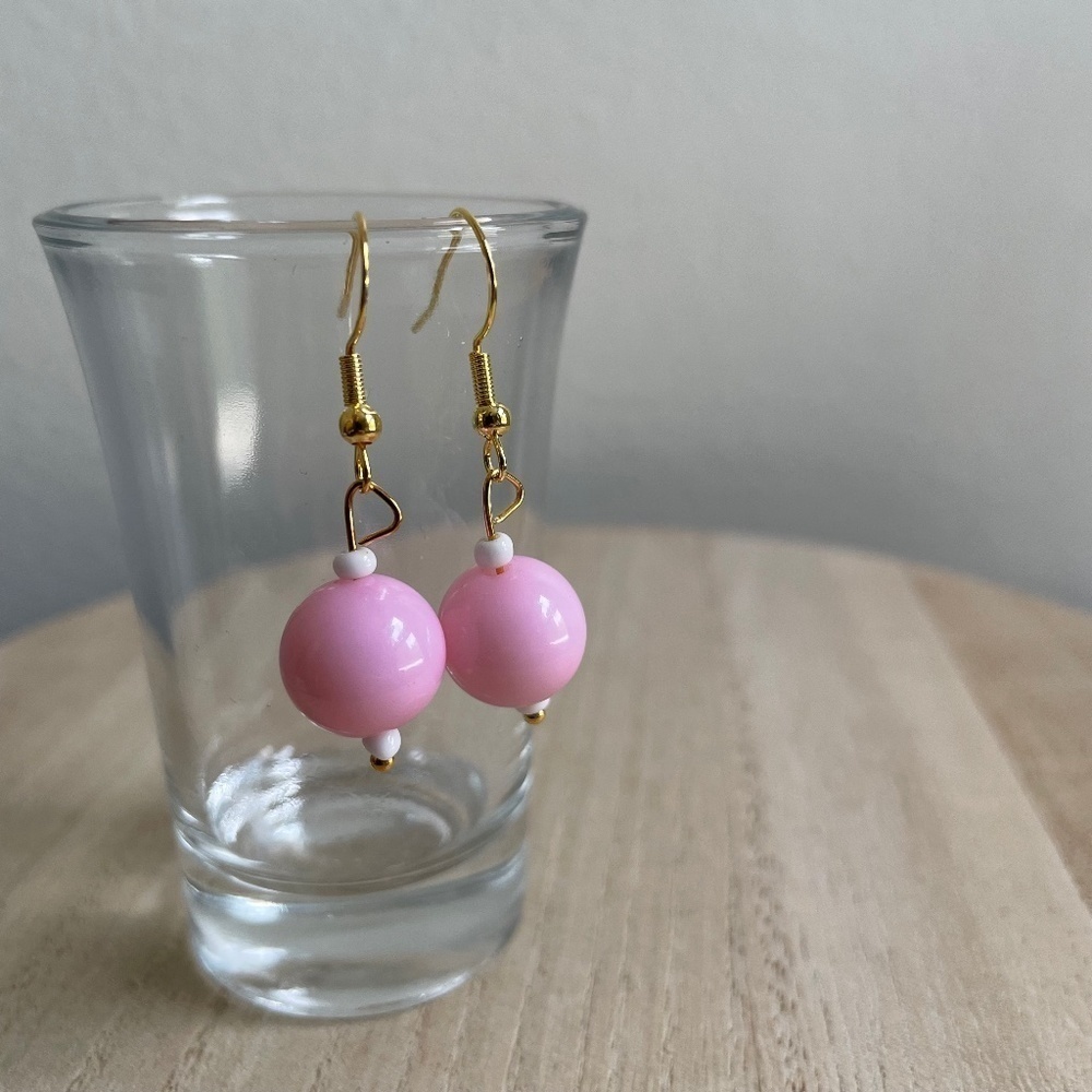 Pink Clouds Beaded Earrings